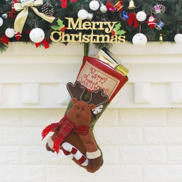 Christmas Ornament Decoration Merry Christmas Christmas Big Stocking Gift Bag Pendant - Image 2