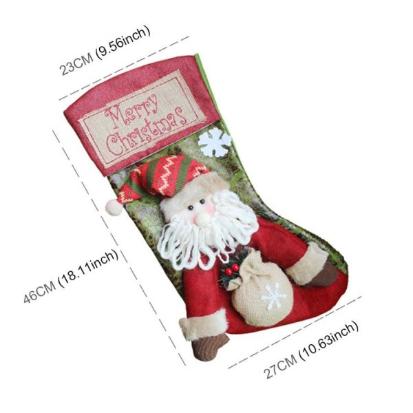 Christmas Ornament Decoration Merry Christmas Christmas Big Stocking Gift Bag Pendant - Image 3