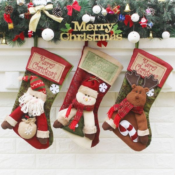 Christmas Ornament Decoration Merry Christmas Christmas Big Stocking Gift Bag Pendant - Image 4