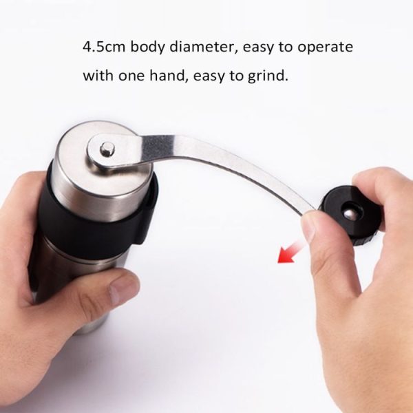 Portable Conical Burr Mill Manual Stainless Steel Hand Crank Coffee Bean Grinder, Capacity: 30g - Image 5