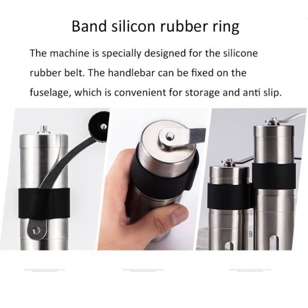 Portable Conical Burr Mill Manual Stainless Steel Hand Crank Coffee Bean Grinder, Capacity: 30g - Image 8