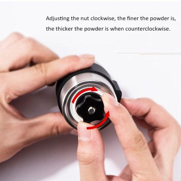 Portable Conical Burr Mill Manual Stainless Steel Hand Crank Coffee Bean Grinder, Capacity: 30g - Image 9