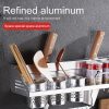 60cm 2 Cups 10 Hooks Multi-function Kitchen Punching-free Wall-mounted Plastic Edge Condiment Holder Storage Rack - Image 8