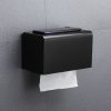Bathroom Wall-mounted Waterproof Paper Tissue Roll Stand Holder (Black) - Image 2
