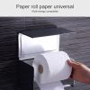 Bathroom Wall-mounted Waterproof Paper Tissue Roll Stand Holder (Black) - Image 4