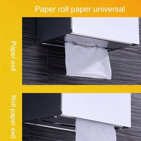 Bathroom Wall-mounted Waterproof Paper Tissue Roll Stand Holder (Black) - Image 7