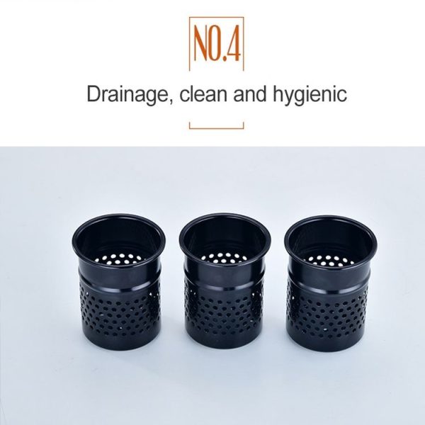50cm 2 Cups Kitchen Multi-function Wall-mounted Storage Rack Holder (Black) - Image 7