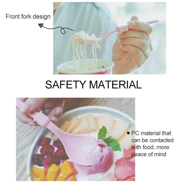 Portable Outdoor Travel Foldable Soup Spoon Tableware (Blue) - Image 4