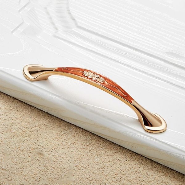 5 PCS 6026A-96 European Style Zinc Alloy Cabinet Wardrobe Drawer Door Handle, Hole Spacing: 96mm (Red Amber) - Image 2