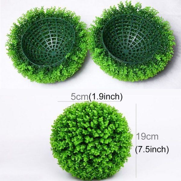 Artificial Green Eucalyptus Plant Ball Tree Wedding Event Home Outdoor Decoration Hanging Ornament, Diameter: 7.5 inch - Image 2