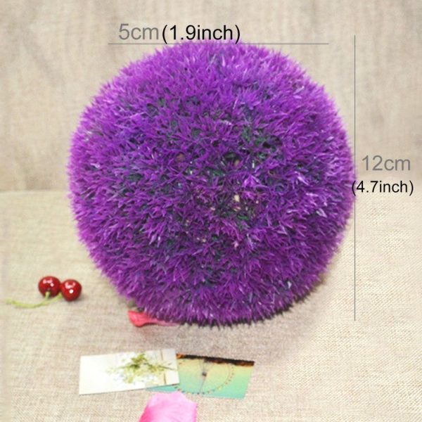 Artificial Grass Plant Ball Topiary Wedding Event Home Outdoor Decoration Hanging Ornament, Diameter: 4.7 inch - Image 2