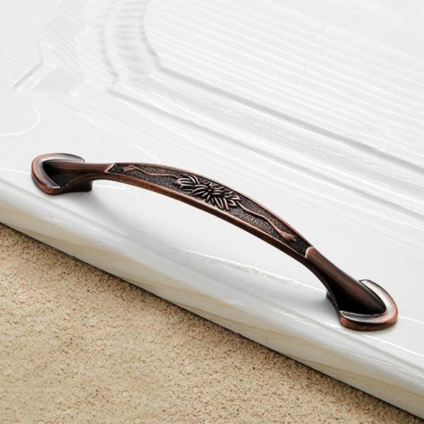 5 PCS 6026A-128 European Style Zinc Alloy Cabinet Wardrobe Drawer Door Handle, Hole Spacing: 128mm (Red Bronze) - Image 2