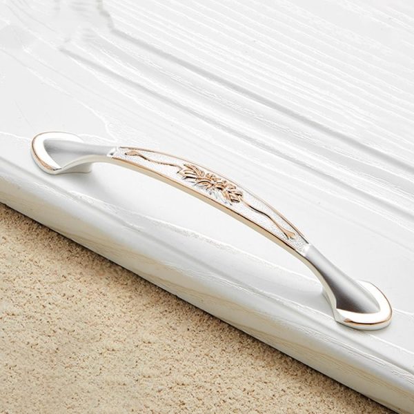 5 PCS 6026A-128 European Style Zinc Alloy Cabinet Wardrobe Drawer Door Handle, Hole Spacing: 128mm (Gold+Silver) - Image 2