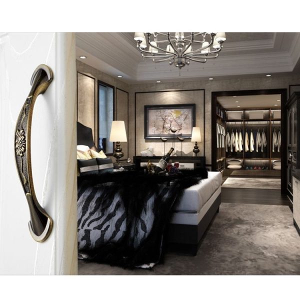 5 PCS 6026A-128 European Style Zinc Alloy Cabinet Wardrobe Drawer Door Handle, Hole Spacing: 128mm (Bronze) - Image 6