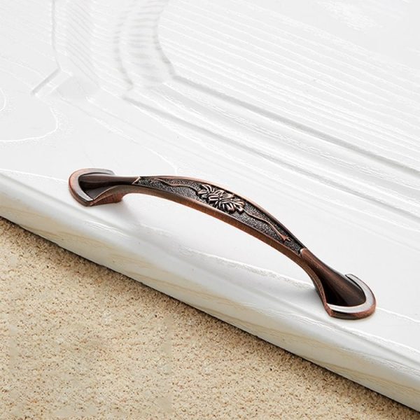 5 PCS 6026A-96 European Style Zinc Alloy Cabinet Wardrobe Drawer Door Handle, Hole Spacing: 96mm (Red Bronze) - Image 2