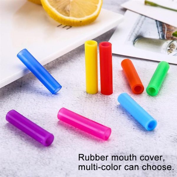 8pcs Reusable Silicone Tips Stainless Steel Drinking Straws + 2pcs Cleaner Brushes Set Kit with Cashmere Bag, 215*6mm - Image 6