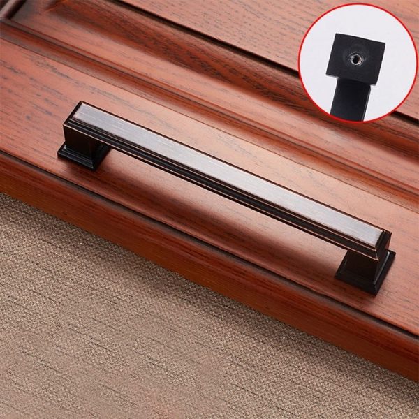2 PCS 6609-128 Zinc Alloy Cabinet Wardrobe Drawer Door Handle, Hole Spacing: 128mm (Blackening Red Bronze) - Image 2