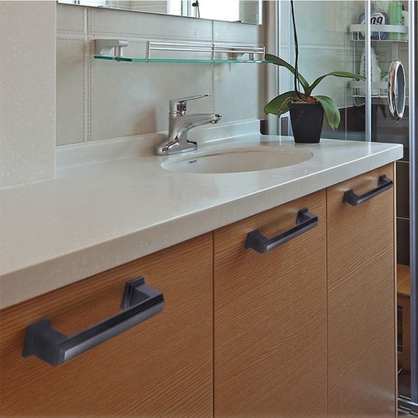 2 PCS 6609-128 Zinc Alloy Cabinet Wardrobe Drawer Door Handle, Hole Spacing: 128mm (Blackening Red Bronze) - Image 7