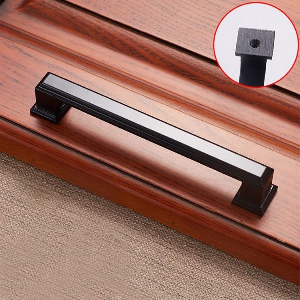 2 PCS 6609-128 Zinc Alloy Cabinet Wardrobe Drawer Door Handle, Hole Spacing: 128mm (Matte Black) - Image 2