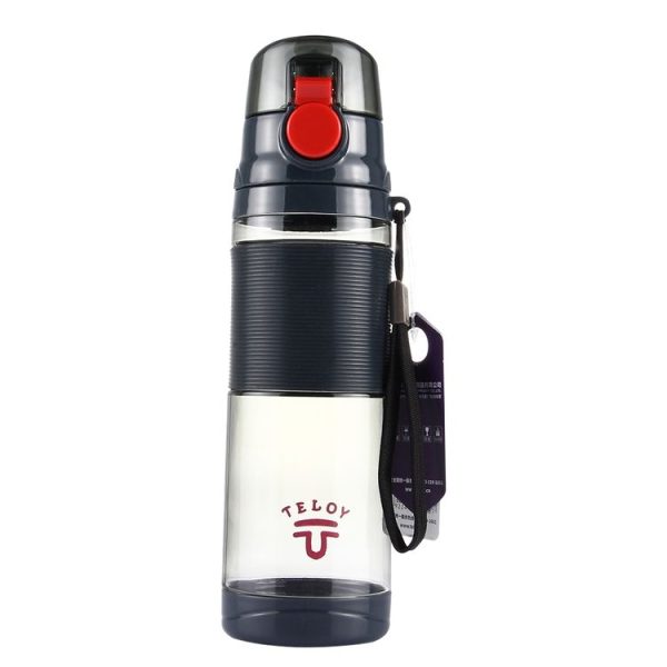 Teloy TNY-9601 650ML Portable Snap Cap Space Cup Bottle, Applicative Water Temperature: -20 ~ 120 Celsius Degrees (Dark Grey + Red) - Image 2