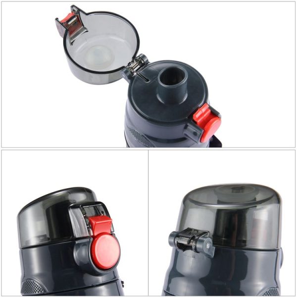 Teloy TNY-9601 650ML Portable Snap Cap Space Cup Bottle, Applicative Water Temperature: -20 ~ 120 Celsius Degrees (Dark Grey + Red) - Image 6