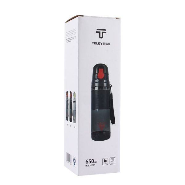 Teloy TNY-9601 650ML Portable Snap Cap Space Cup Bottle, Applicative Water Temperature: -20 ~ 120 Celsius Degrees (Dark Grey + Red) - Image 7