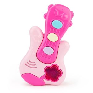 Brettbble Cartoon Baby Child Early Education Guitar Music Toys with LED Light (Pink)