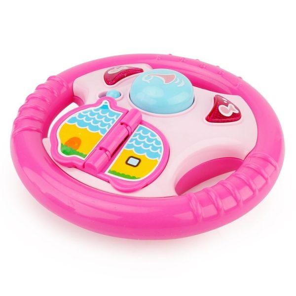 Brettbble Cartoon Baby Child Early Education Steering Wheel Music Toys with LED Light (Pink) - Image 4