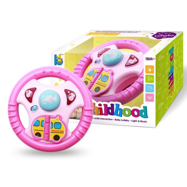 Brettbble Cartoon Baby Child Early Education Steering Wheel Music Toys with LED Light (Pink) - Image 6