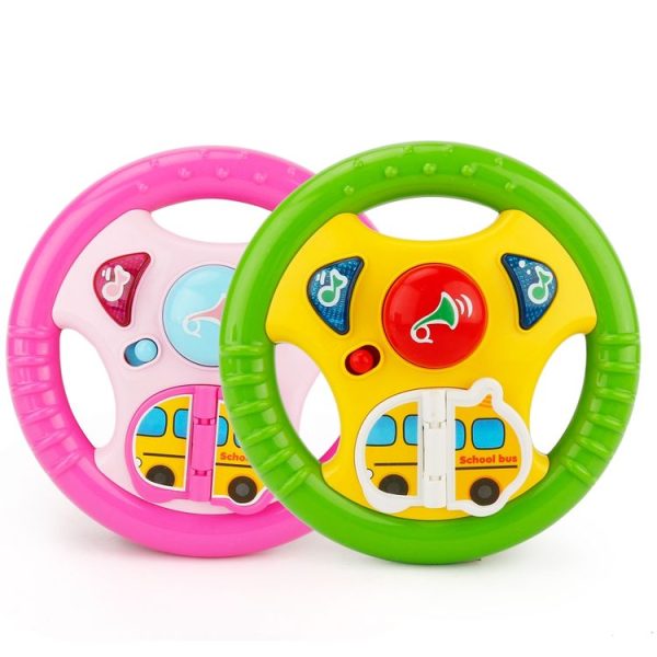 Brettbble Cartoon Baby Child Early Education Steering Wheel Music Toys with LED Light (Pink) - Image 7