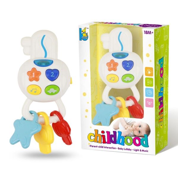 Brettbble Cartoon Baby Child Early Education Key Style Music Toys with LED Light (White) - Image 5