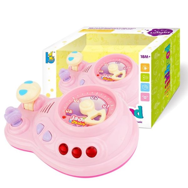 Brettbble Cartoon Baby Child Early Education Music Car Console Toys with LED Light (Pink) - Image 6