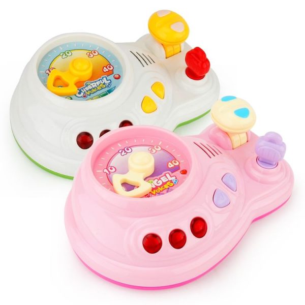 Brettbble Cartoon Baby Child Early Education Music Car Console Toys with LED Light (Pink) - Image 7