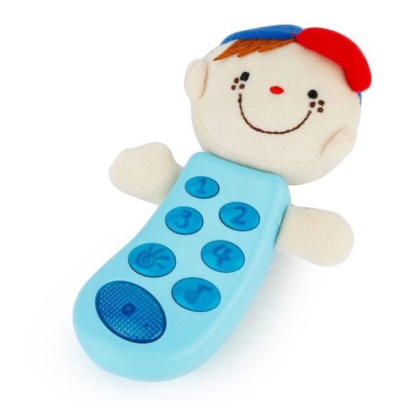 Brettbble Cartoon Baby Child Early Education Plush Doll Phone Music Toys with LED Light (Blue) - Image 3