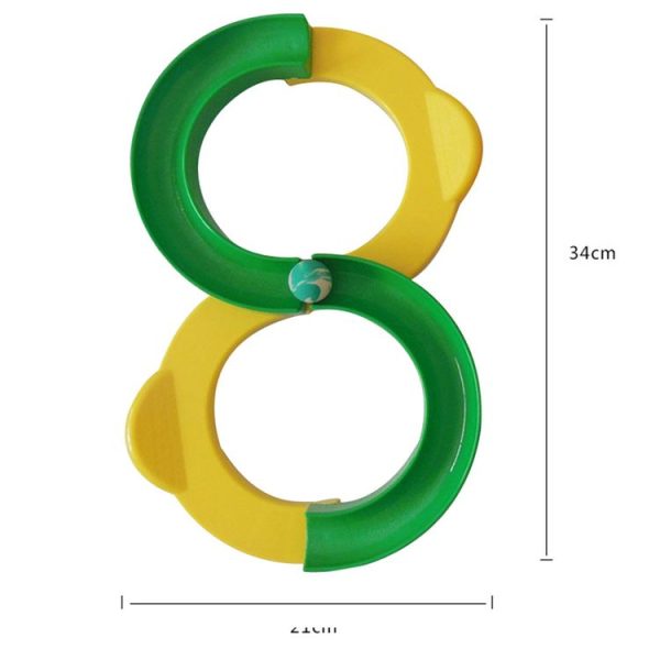 Children 88-shaped Railway Integration Sense Training Toys Attention Hand-eye Coordination Educational Toys, Size: 34*21cm (Yellow+Green) - Image 2
