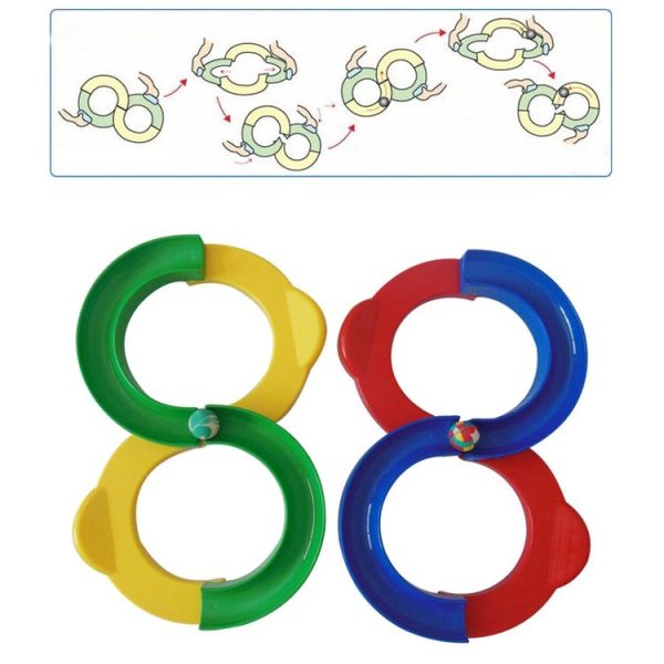 Children 88-shaped Railway Integration Sense Training Toys Attention Hand-eye Coordination Educational Toys, Size: 34*21cm (Yellow+Green) - Image 4