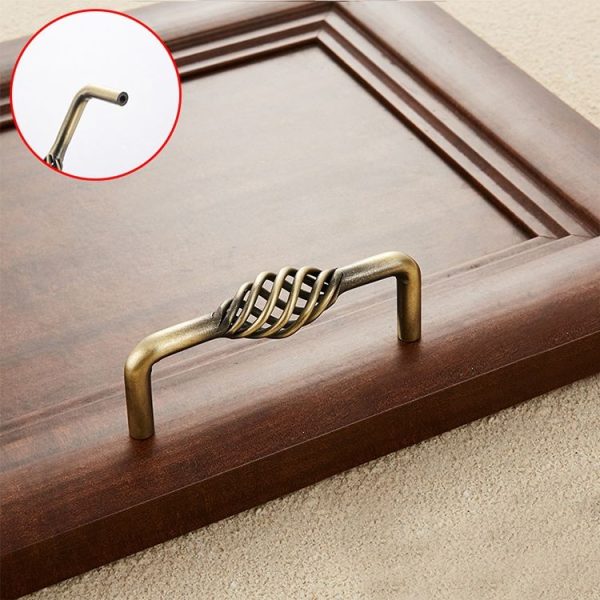 5 PCS 6098-96 Classic Birdcage Shape Iron Cabinet Wardrobe Drawer Door Handle, Hole Spacing: 96mm (Bronze) - Image 2