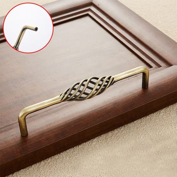 3 PCS 6098-160 Classic Birdcage Shape Iron Cabinet Wardrobe Drawer Door Handle, Hole Spacing: 160mm (Bronze) - Image 2