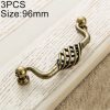 3 PCS 6100-96 Classic Birdcage Shape Iron Cabinet Wardrobe Drawer Door Handle, Hole Spacing: 96mm (Bronze)
