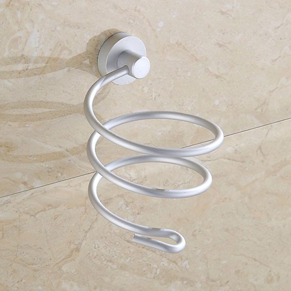Hair Dryer Holder Wall Mount Hanging Rack Organizer Hook Spiral Bathroom Bracket - Image 3