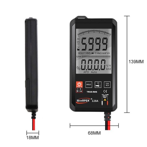 HY128A Conventional Screen Ultra-thin Touch Smart Digital Multimeter Fully Automatic High Precision True Effective Value Multimeter - Image 3
