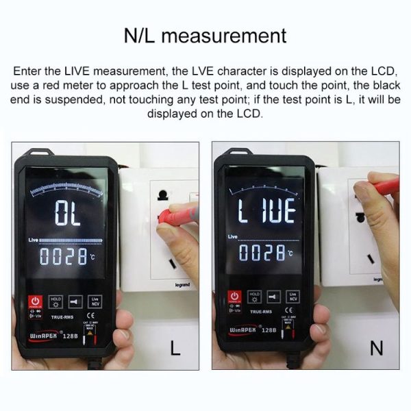 HY128A Conventional Screen Ultra-thin Touch Smart Digital Multimeter Fully Automatic High Precision True Effective Value Multimeter - Image 7