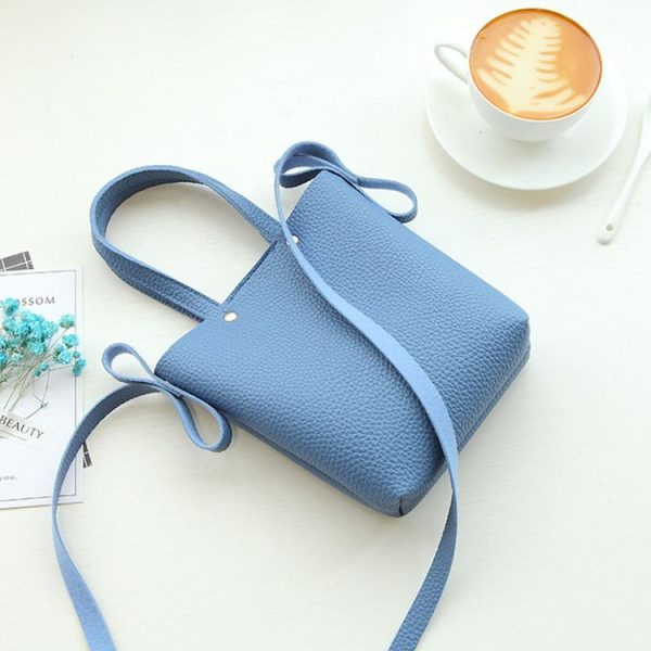 Fashion Mini PU Leisure Single Shoulder Square Handbag Mobile Phone Bag, Size: 13*4.5*16.5cm (Blue) - Image 2