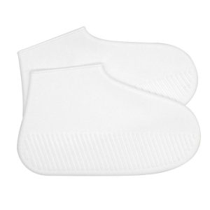 Waterproof Antiskid Silicone Outdoor Rainboots Shoes Cover, Size: S (25-33) (White)