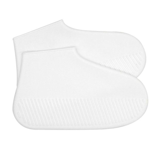 Waterproof Antiskid Silicone Outdoor Rainboots Shoes Cover, Size: S (25-33) (White) - Image 2