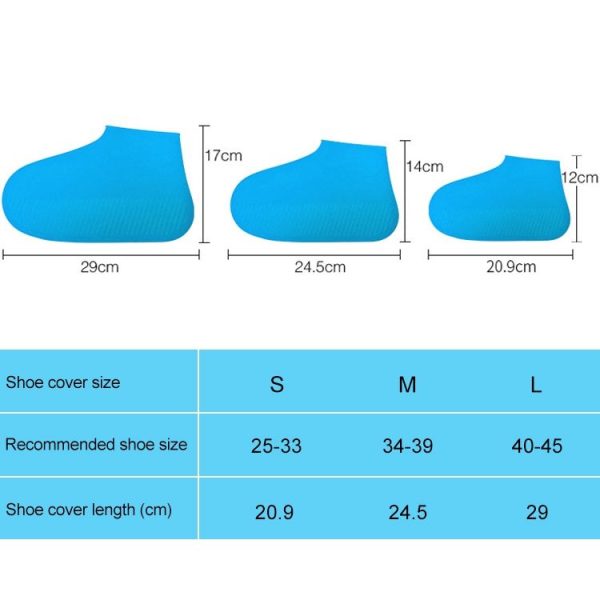 Waterproof Antiskid Silicone Outdoor Rainboots Shoes Cover, Size: S (25-33) (White) - Image 5