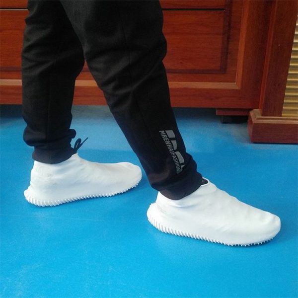 Waterproof Antiskid Silicone Outdoor Rainboots Shoes Cover, Size: S (25-33) (White) - Image 9