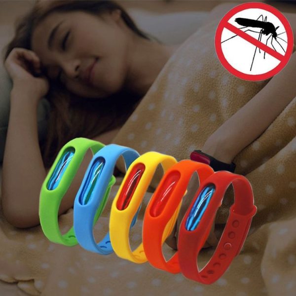 5 PCS Anti-mosquito Silicone Repellent Bracelet Buckle Wristband Bugs Away, Suitable for Children and Adults, Length: 23cm, Random Color Delivery