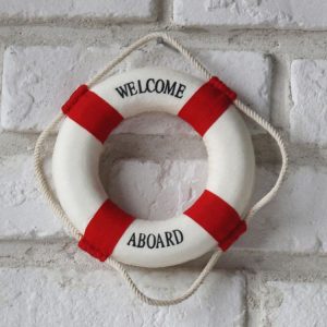 Decorative Life Ring Buoy Home Wall Door Hangings Decor, Diameter: 7cm / 14cm (Red)