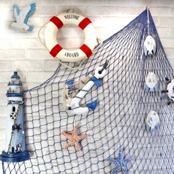 Decorative Life Ring Buoy Home Wall Door Hangings Decor, Diameter: 7cm / 14cm (Red) - Image 3